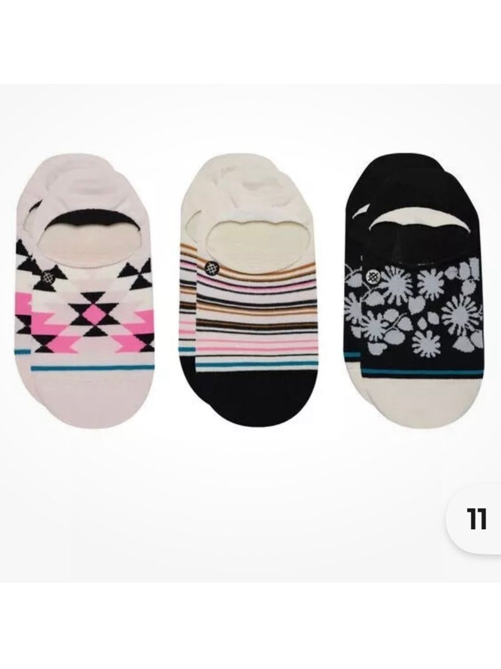 NEW Stance and Adidas Pink Black Gray and White Liner No Show Sock Bundle - Picture 3 of 14